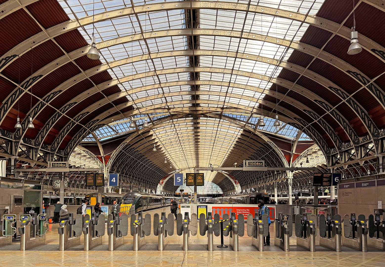 The history of Paddington Station shows Brunel's Glass and wrought iron roof