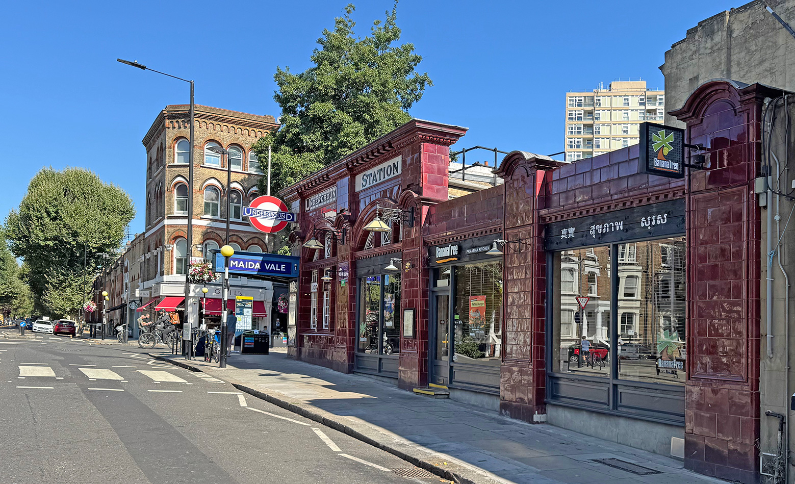 On the list of Maida Vale restaurants is Banana Tree, next to maida Vale station
