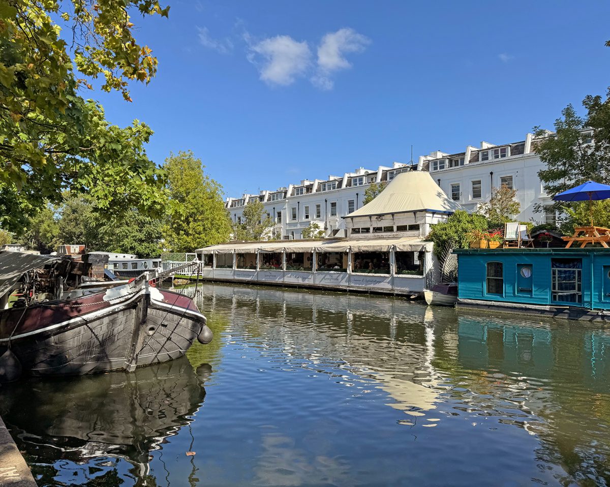 The Summerhouse, one of the local Maida Vale restaurants, on the Grand Union Canal