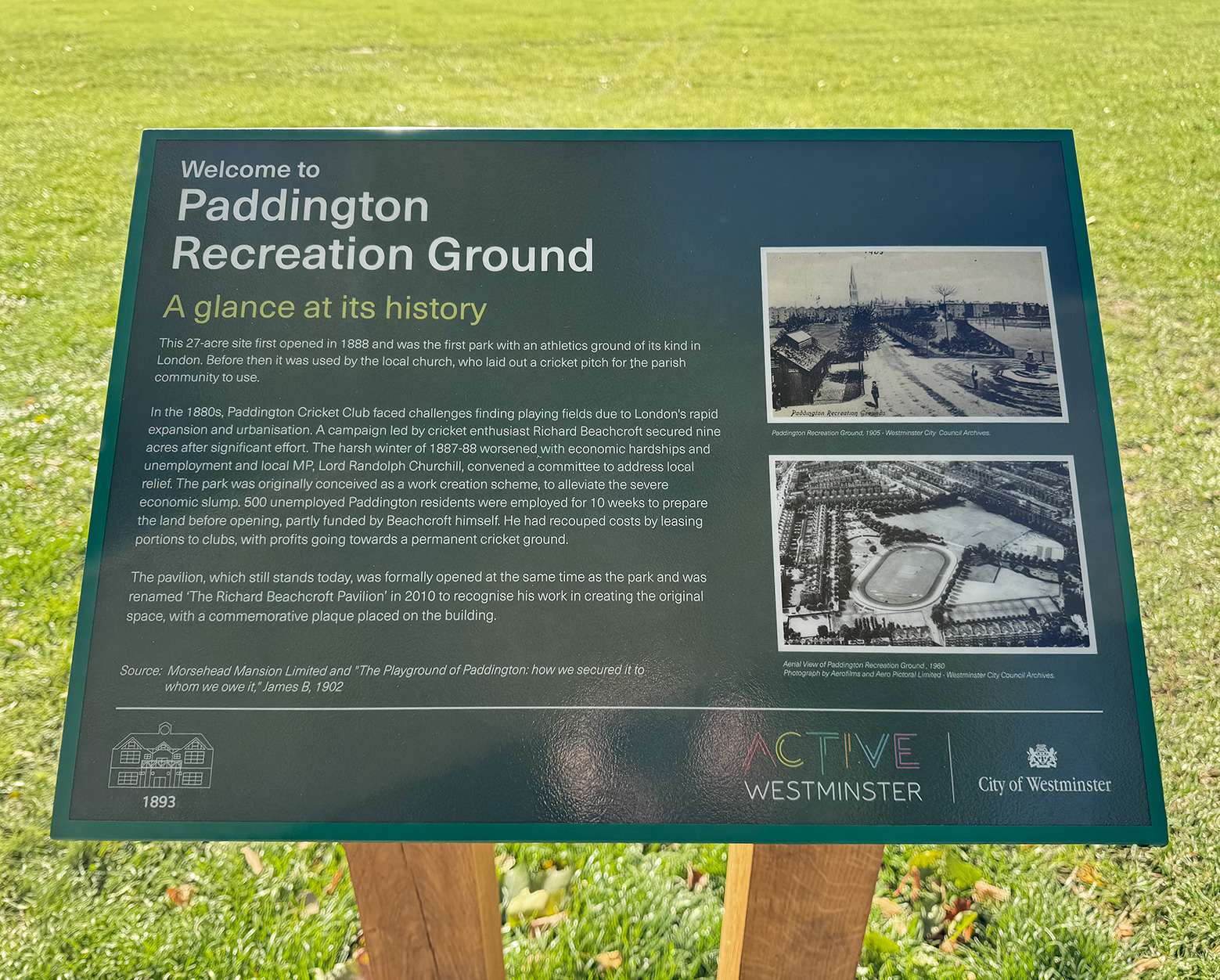 Mord=shead Mansions helps out with New Signage at Paddington Rec