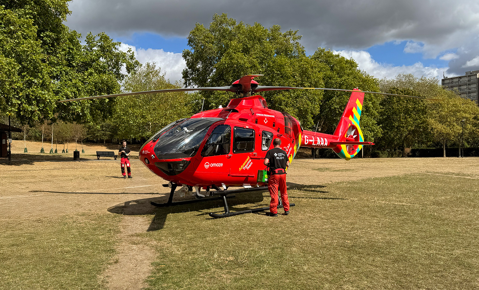 London’s Air Ambulance in Paddington Recreation Ground